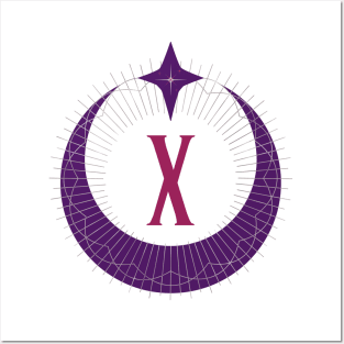 X - Moon Monogram Posters and Art